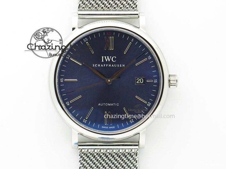 MIROTIME 0810 Portofino SCHAFFHAUSEN SS MKF 1:1 Best Edition Blue Dial On Mesh Bracelet A Versatile 7338
